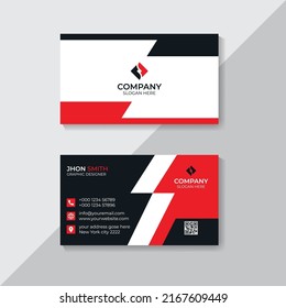 Modern Red and Black Business Card Design