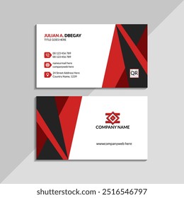 Modern Red and Black Business Card Design Template