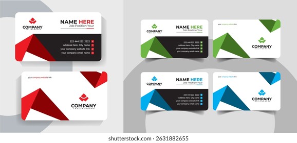 Modern Red and Black Business Card Design Template Set for Corporate and Creative Professionals