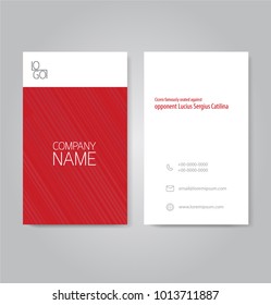 Modern red and black business name card template vector design.