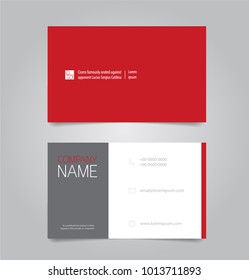 Modern red and black business name card template vector design.