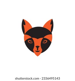 modern red and black cat logo design vector