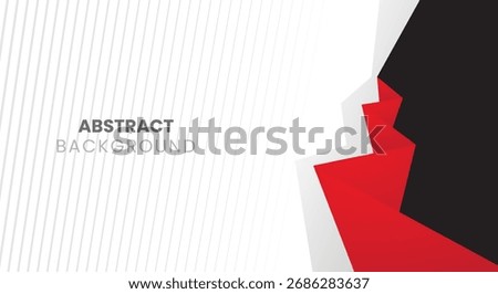 Modern Red Black color geometric shape on white background design