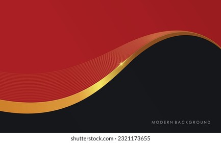 modern red and black dop with golden lines luxury background