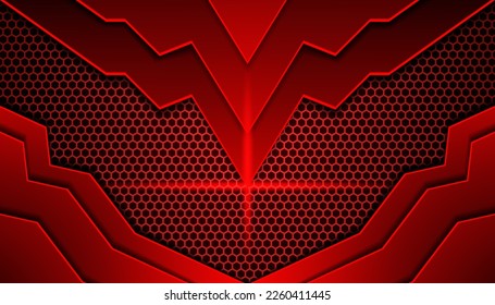 Resumen Red oscuro Fondo de juego futurista rojo oscuro con un patrón hexagonal, fondo geométrico oscuro para banner o flujo fuera de línea, plantilla de fondo de juego