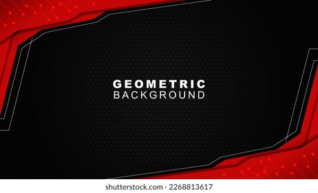 Modern red and black gaming background with hexagon pattern. Vector illustration design 