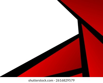Modern Red And Black Geometric Background. Abstract Business Banner. Minimal Technology Wallpaper