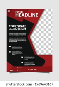 modern red and black poster flyer pamphlet brochure cover design layout space for photo background, vector illustration template in A4 size. Vector flyer template design. For business, corporate