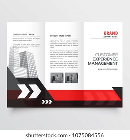 modern red black three fold business brochure