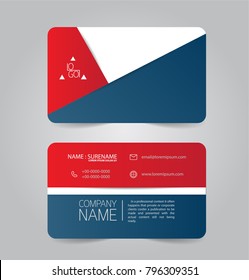 Modern Red And Blue Business Name Card Template Design.