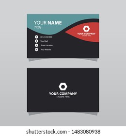 Modern Red And Blue Bussines Card Template. Elegant Element Composition Design With Clean Concept.