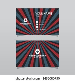 Modern Red And Blue Bussines Card Template. Elegant Element Composition Design With Clean Concept.