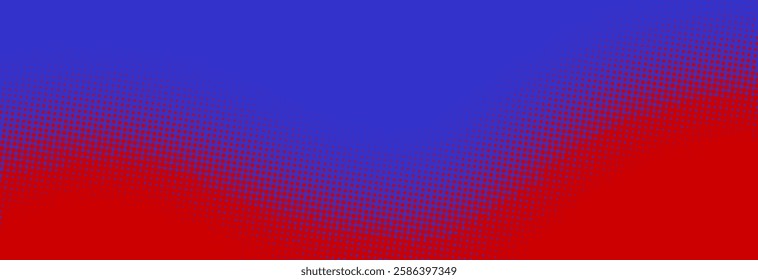 Modern red and blue pop art background with halftone dots in comic style, vector illustration EPS10