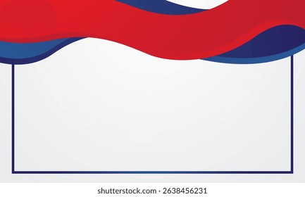 Modern red blue white wave design certificate