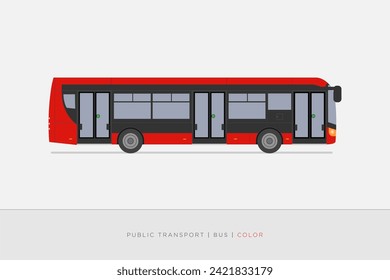 modern red bus on a white background. vector