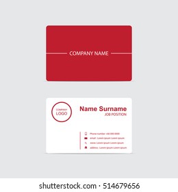 Diseño vectorial de tarjeta de empresa roja moderna