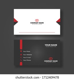 Modern red business card Template, modern design vector Creative