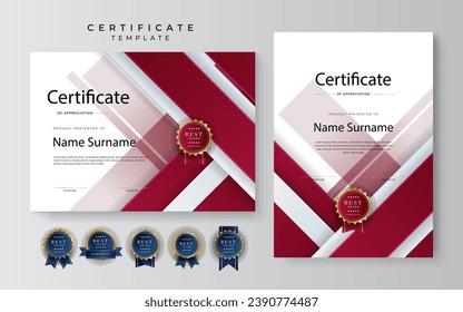 Plantilla de certificado de negocio rojo moderno