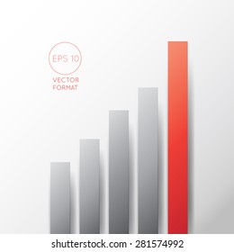 Modern red business growing graphs,Vector illustration modern design template