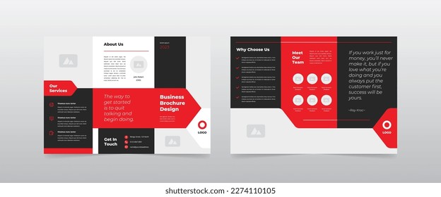 Modern Red Business Trifold Brochure