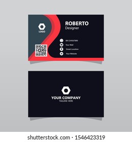 Modern Red Bussines Card Template. Elegant Element Composition Design With Clean Concept.