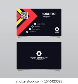 Modern Red Bussines Card Template. Elegant Element Composition Design With Clean Concept.