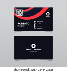 Modern Red Bussines Card Template. Elegant Element Composition Design With Clean Concept.