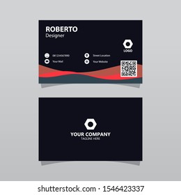 Modern Red Bussines Card Template. Elegant Element Composition Design With Clean Concept.