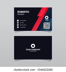 Modern Red Bussines Card Template. Elegant Element Composition Design With Clean Concept.