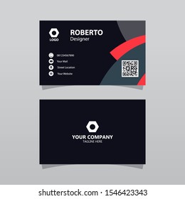 Modern Red Bussines Card Template. Elegant Element Composition Design With Clean Concept.