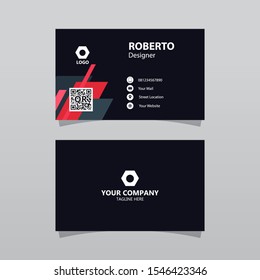 Modern Red Bussines Card Template. Elegant Element Composition Design With Clean Concept.