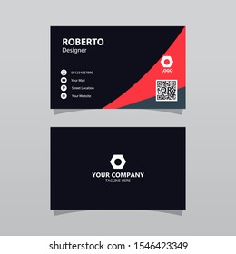 Modern Red Bussines Card Template. Elegant Element Composition Design With Clean Concept.