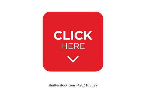 Modern red call to action button with click here text and arrow for