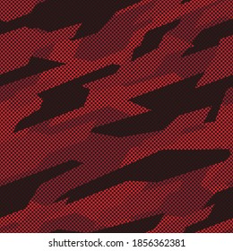 Modern Red camouflage seamless pattern. Vector illustration background for surface, t shirt design, print, poster, icon, web, graphic designs. 