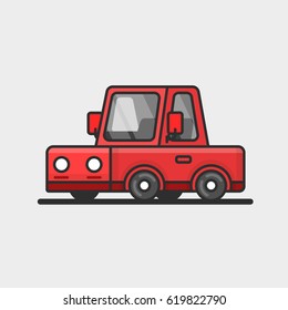 Modern red car icon. Flat design. Vector illustration