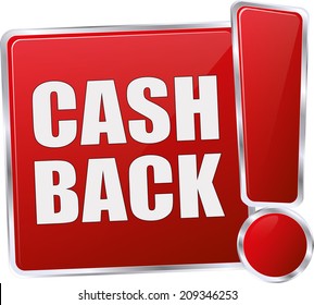 modern red cash back button