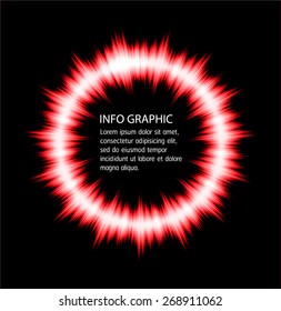 modern red circle text box template for website computer graphic and internet, dark black background. Brochure. text box. banner. card.