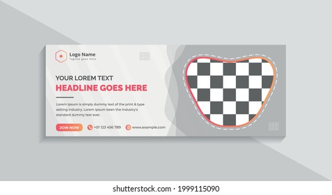 Modern Red Color abstract Social Media Banner Template Design
