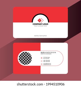 Modernes, rotes, abstraktes Visiting- oder Visitenkartendesign