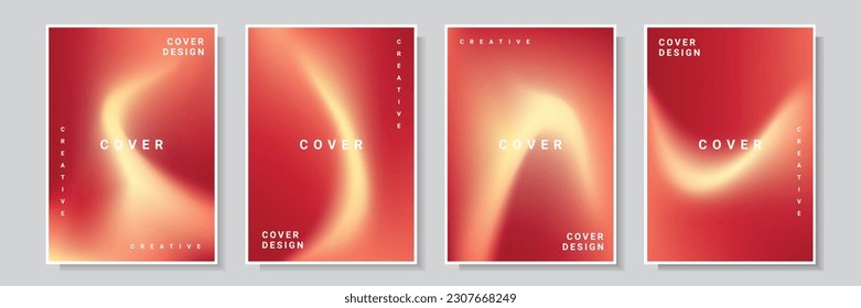modern red color gradation cover design vector collection