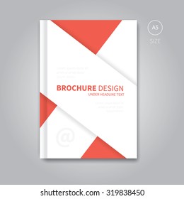 Modern red corporate concept for book or magazine / Vector brochure flyer template design a5 size