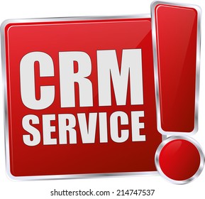 modern red crm service vector eps10 sign