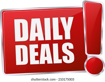 modern red daily deals sign