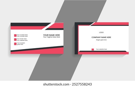 Modern Red and dark black color professional business card.