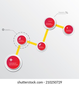 modern red Design template / can be used for infographics / numbered banners / cutout lines / graphic or website layout vector