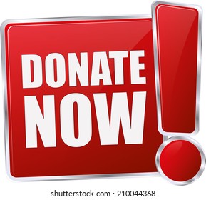 modern red donate now sign 
