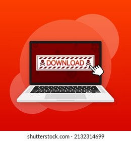 Modern red download web template on light backdrop. Creative design. Web banner template. Data storage