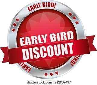 Modern Red Early Bird Discount Sign