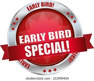 Modern Red Early Bird Special Sign