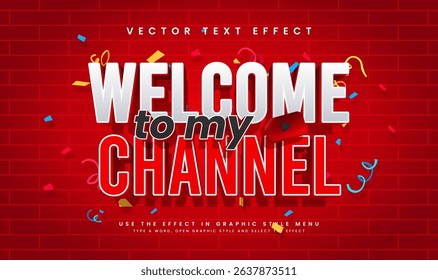 Modern red editable vector text effect. Suitable for social media branding or video editing needs.